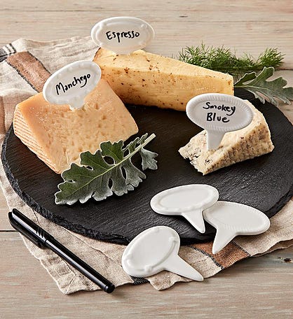 Slate Serving Board with Cheese Markers